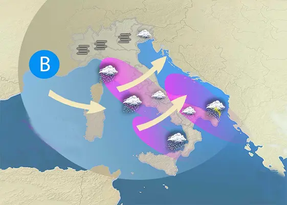 Meteo: Perturbazione atlantica in transito. Ecco il dettaglio con le previsioni