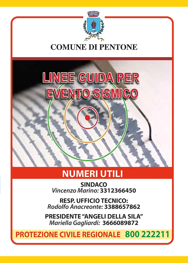 Sindaco, Marino, PROCIV e “Gli Angeli della Sila” Linee guida per evento sismico