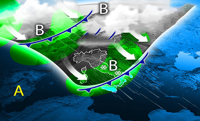 Meteo: Ondata di maltempo, temporali e nevicate. La Previsione su Nord, Centro, Sud e Isole