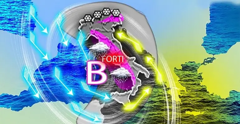 Meteo: arriva un vortice di bassa pressione, porta temporali e neve, ecco le previsioni