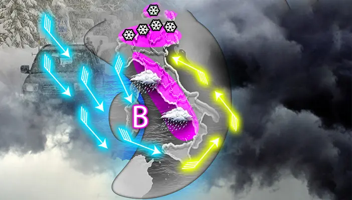 Meteo: flusso perturbato con temporali e nevicate. Ecco dove con previsioni