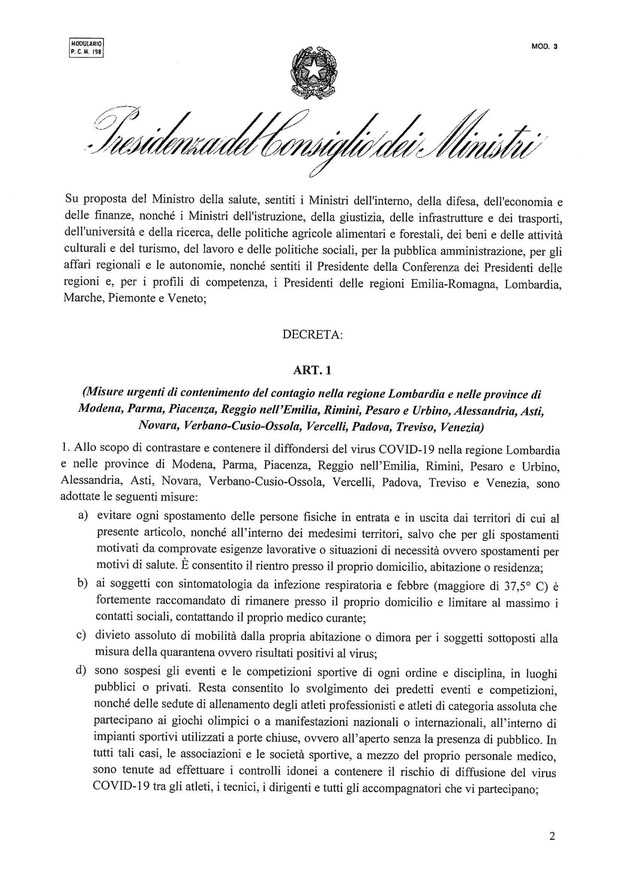 Premier Conte firma Dpcm "chiude" Lombardia 14 province, mia responsabilità Video