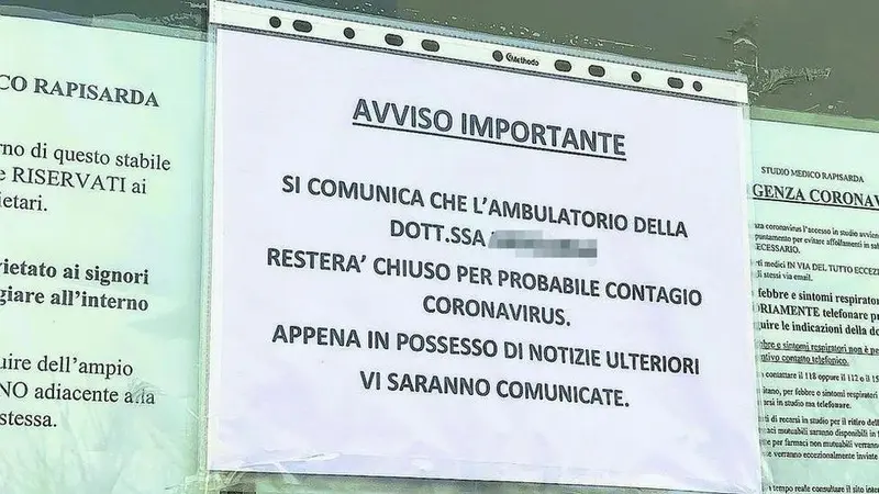 Coronavirus: medici a Conte, stop accesso libero studi. #IoRestoaCasa