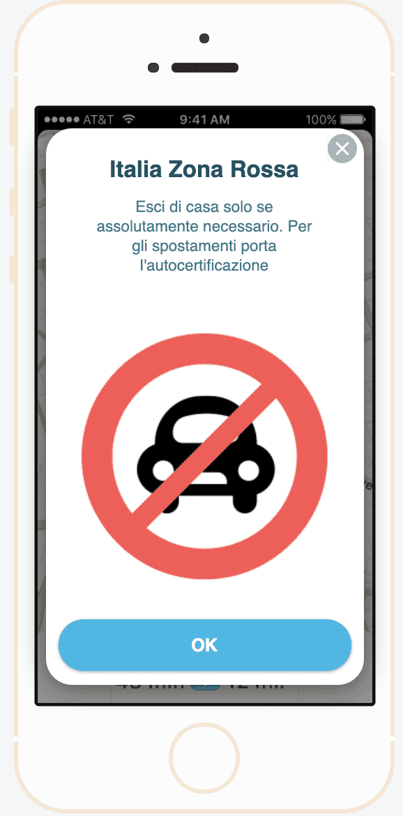 Covid-19. Waze invita con una nuova notifica tutti gli automobilisti italiani a restare a casa