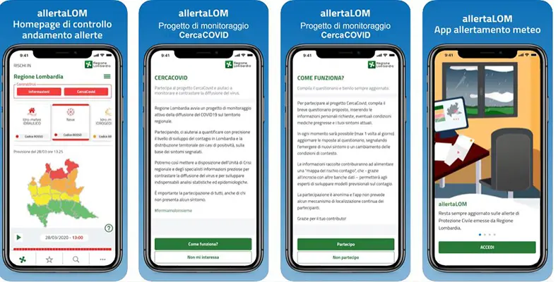 Coronavirus. Regione Lombardia ha creato AllertaLOM,l'app delle allerte di P. Civile. Guida Utilizzo