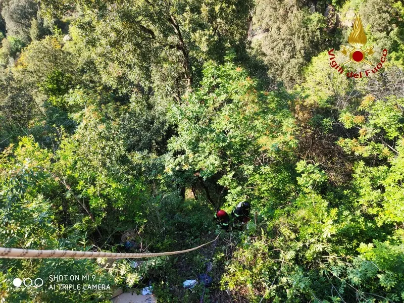 Bagnara calabra (RC), recuperato da drago 116 un uomo caduto in un dirupo (Video)