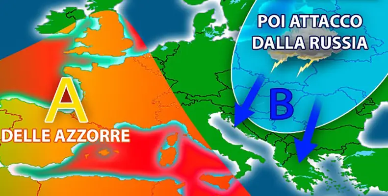 Meteo: Scontro anticiclone delle Azzorre e freddo dalla Russia. La settimana nel dettaglio