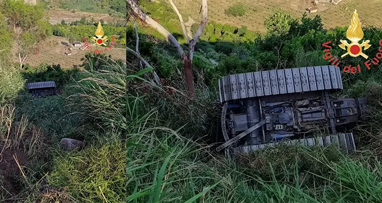 Nel catanzarese, trattore si ribalta e scivola in scarpata, intervento dell'elisoccorso, VVF e 118