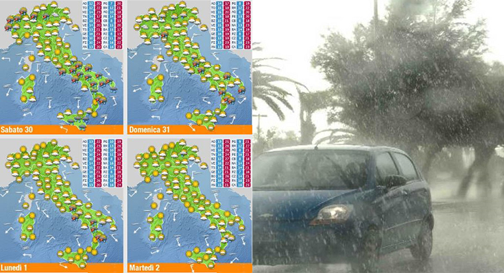 Meteo: Esodo maltempo viaggia da Nord a Sud, temporali e grandinate. Ecco il Bollettino