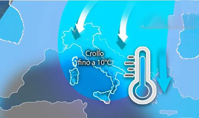 Meteo Fase 2: Crollo delle temperature. Il dettaglio con previsioni Nord, Centro, Sud e Isole