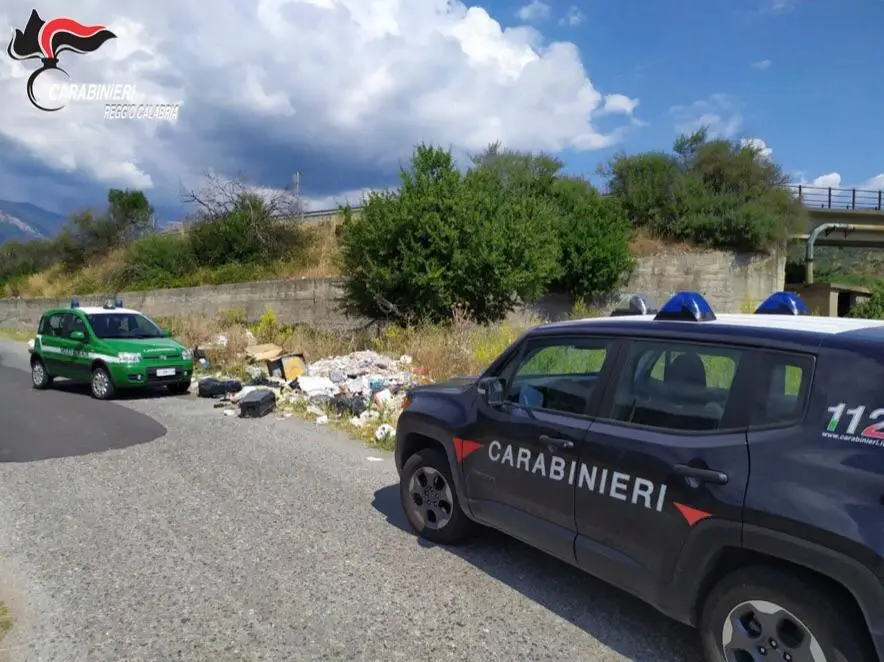 Rifiuti abbandonati nel Reggino, intervengono i carabinieri. Scoperte e rimosse tre discariche