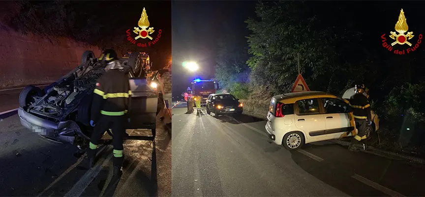Incidenti stradali. SS107, scontro tra 2 auto, bilancio 3 feriti, necessario l'intervento dei Vvf