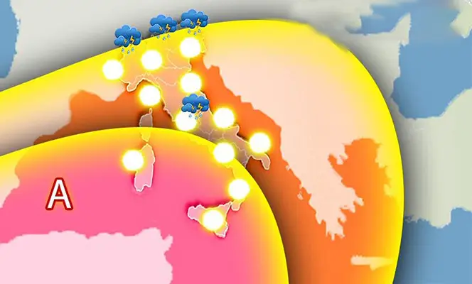 Meteo: farà caldo, ma attenzione ai forti temporali. Ecco l’evoluzione con le previsioni complete
