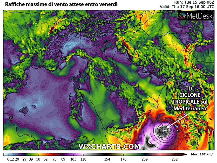 Meteo: Ciclone tropicale, sistemi temporaleschi particolarmente violenti. Ecco la traiettoria