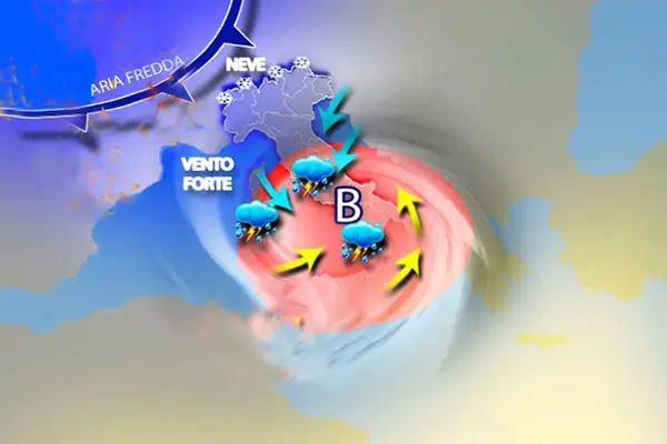 Meteo: Weekend, ciclone con nubifragi e temporali e crollo termico di 10°C. Ecco L’evoluzione