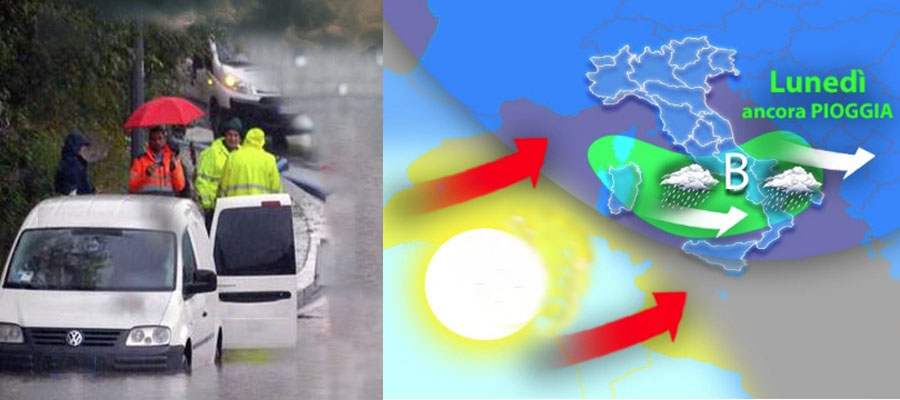 Meteo: Nuovo blitz temporalesco attacca l’Italia. Ecco l’evoluzione e previsioni da lunedì