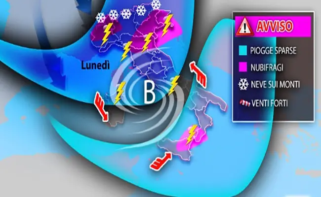 Meteo: Ciclone Polare carico di pioggia, nubifragi e neve. I dettagli, evoluzione e previsioni