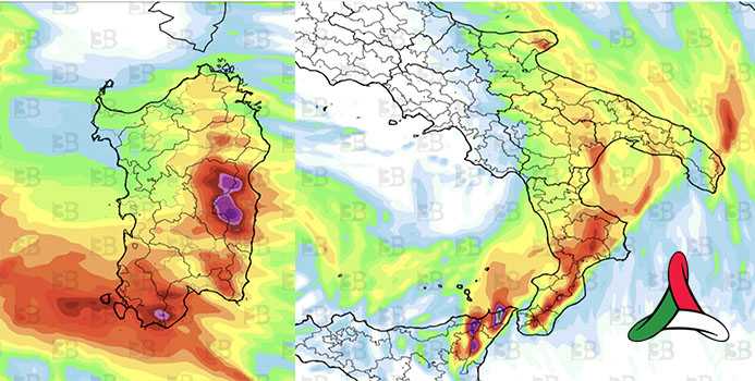 Meteo: domenica con vortice mediterraneo, allerta arancione su Sud, Sardegna e Sicilia Vortice mediterraneo in azione