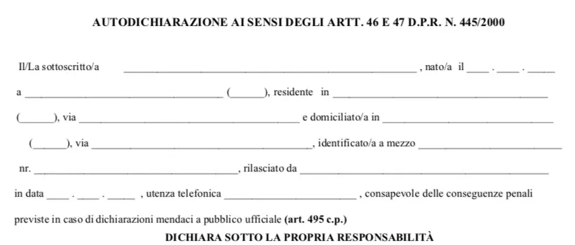 Covid: con Dpcm torna autocertificazione in tutta Italia. Scarica il Modello editabile in Pdf