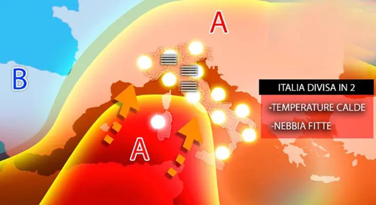 Meteo: Estate di San Martino: Italia divisa con Zone Calde e Zone nebbia Fitte. Il dettaglio