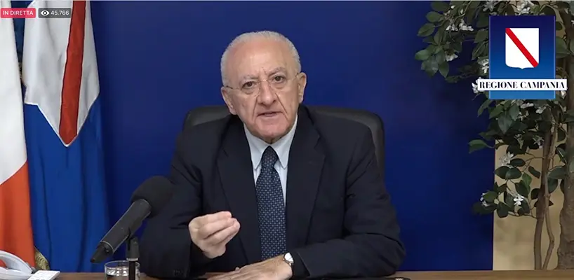 Covid. Campania, Presidente Vincenzo De Luca: "Parole molto pesanti sui ministri" diretta VIDEO