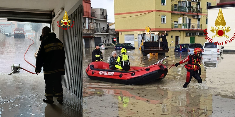Maltempo: bomba d'acqua a Crotone, disagi e allagamenti. Intervento massiccio dei Vvf