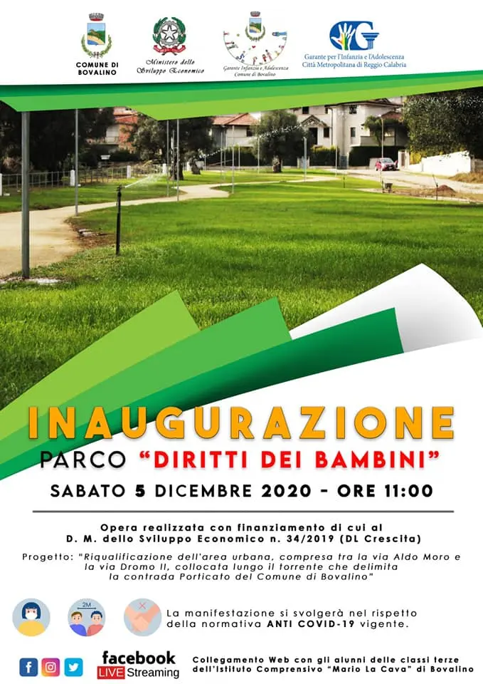 "Parco diritti dei bambini", nuova area green a disposizione dei cittadini