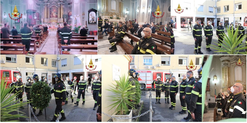 Il Covid non ferma la celebrazione di S. Barbara, nell’assoluta sobrietà i Vvf con Mons. Bertolone