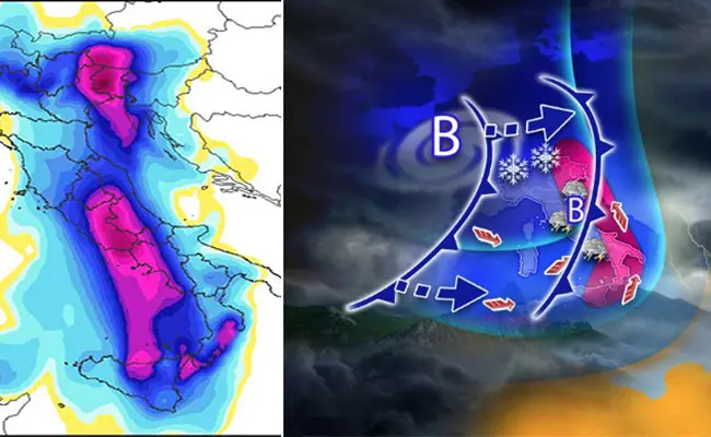 Mete: piogge e nubifragi allerta Rossa e Arancione. L’evoluzione con previsioni.