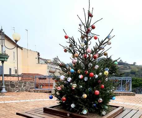 Natale: a Miglierina albero comunale realizzato dai bambini