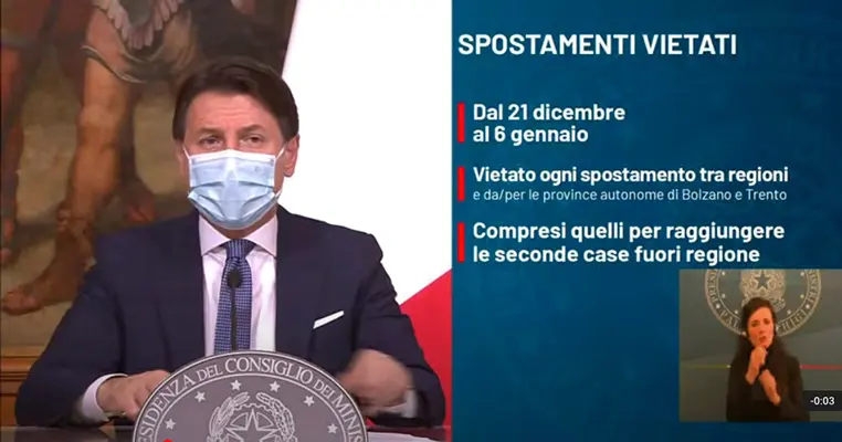 Covid. Premier Conte: il dettaglio sulle restrizioni "Zona Rossa da 24 al 6 . Diretta streaming
