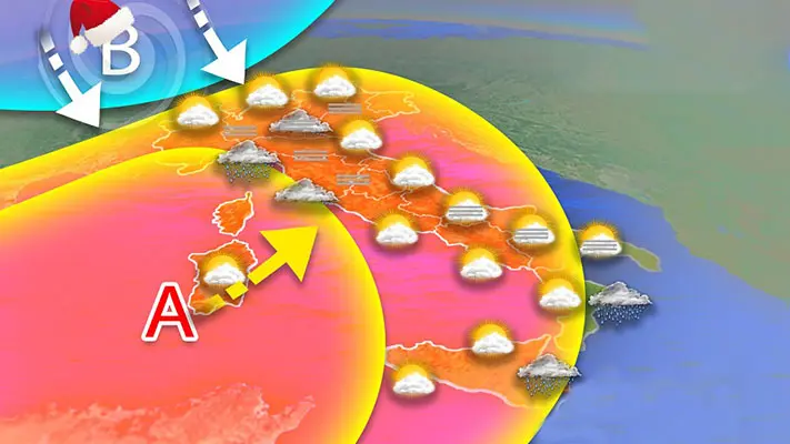 Meteo: Ultime piogge poi Avanza l'alta pressione invernale verso il Santo Natale. Ecco le previsioni