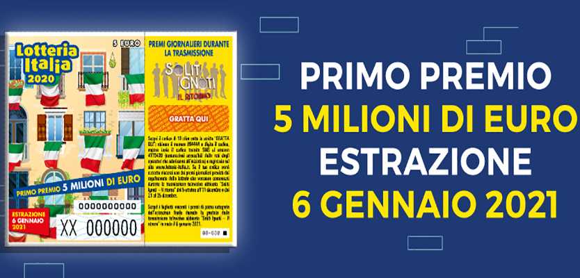 Effetto Covid sulla lotteria Italia 2020: vendite giù del 31%, incassati 23 milioni