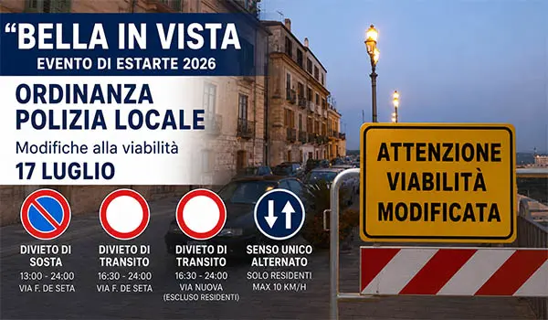 "Bella in Vista" a Catanzaro, cambia la viabilità: tutte le modifiche al traffico e ai divieti del 17 luglio