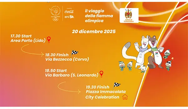 La Fiamma Olimpica di Milano Cortina 2026 illumina Catanzaro