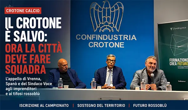 Crotone Calcio salvato dall’iscrizione al campionato: l’appello di Vrenna, Spanò e del Sindaco Voce alla città e agli imprenditori