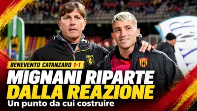 Benevento Catanzaro, Mignani nel dopo partita apprezza la reazione e chiede continuità nel lavoro