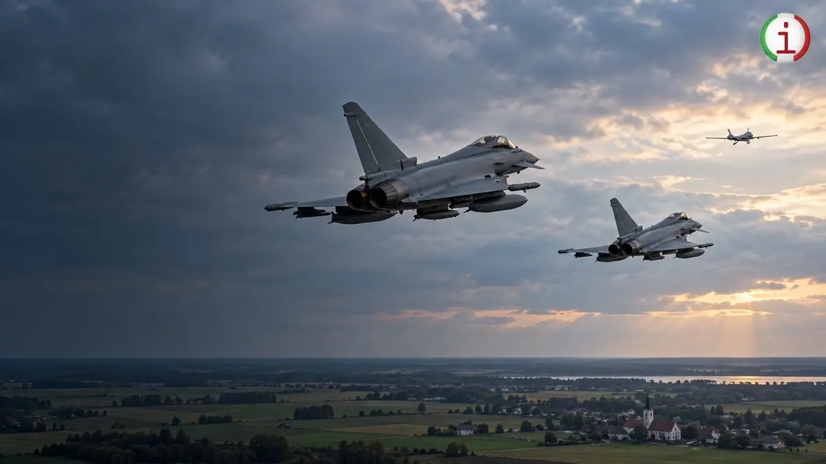 Drone in Lituania, due Eurofighter italiani decollano per l’allerta NATO