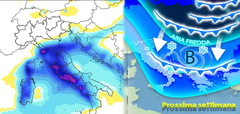 Meteo nuovo ciclone con piogge nubifragi poi incursione polare. Evoluzione con le previsioni