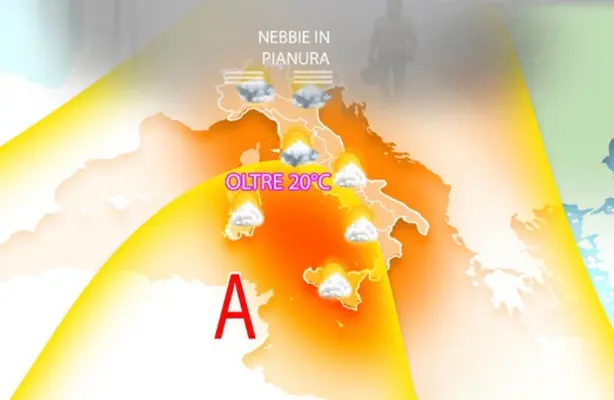 Meteo: Ecco l’anticiclone primaverile temperature oltre i 20°C rischio nebbie. il dettaglio