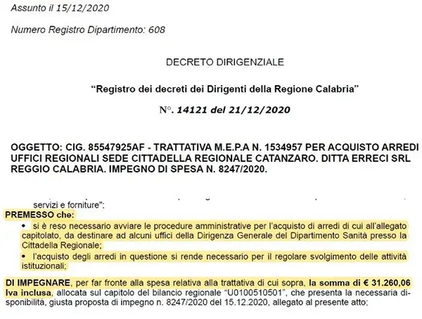 CSA-Cisal: "Doveva salvare la sanità calabrese, invece il dg Bevere pensa ai mobili degli uffici.