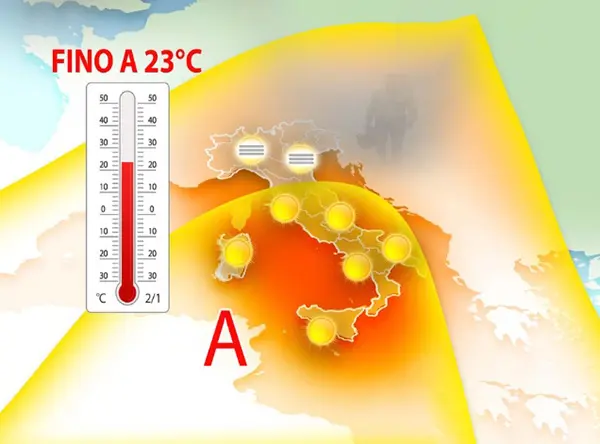 Meteo: imponente anticiclone con temperature fino a 23°C poi il weekend fresco. Il dettaglio