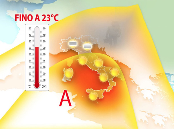 Meteo: imponente anticiclone con temperature fino a 23°C poi il weekend fresco. Il dettaglio