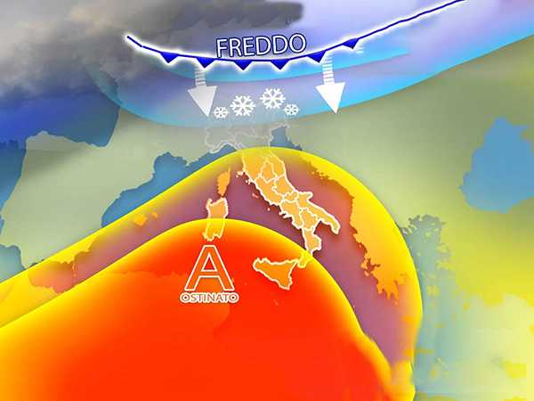 Meteo: Sull’Italia immenso anticiclone poi blitz freddo con piogge e pure neve. Le previsioni