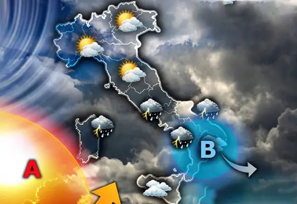 Meteo: Il vortice si sposta verso il sud con venti forti, poi temperature in salita