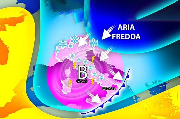 Meteo: Clima invernale, arrivano pioggia e neve. Ecco l’evoluzione