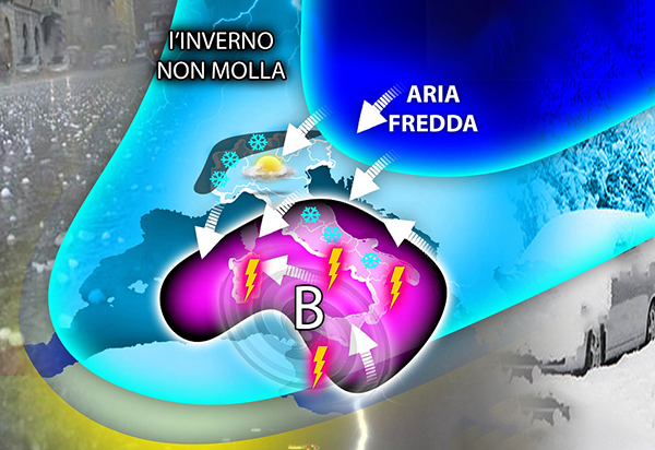 Allerta Meteo: Weekend con pioggia, neve e nubifragi anche violetti al centro-sud e gelate al nord.