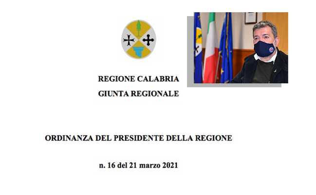 Covid: Calabria, Spirlì nuova ordinanza, Casali del Manco è zona rossa. Leggi I dettagli