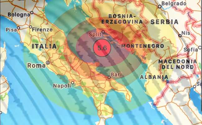 Terremoti Sciame sismico in Adriatico, la scossa più forte Magnitude 5.6.