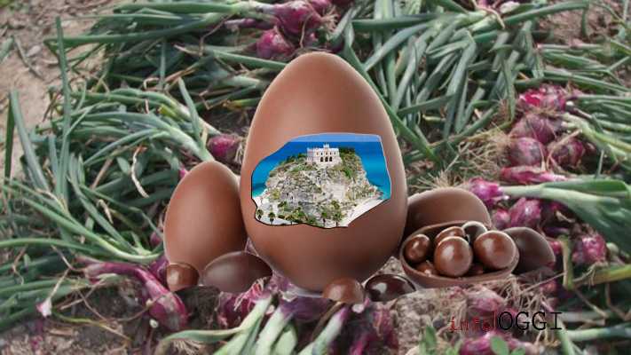 Pasqua: uova cioccolato al gusto di cipolla rossa Tropea.